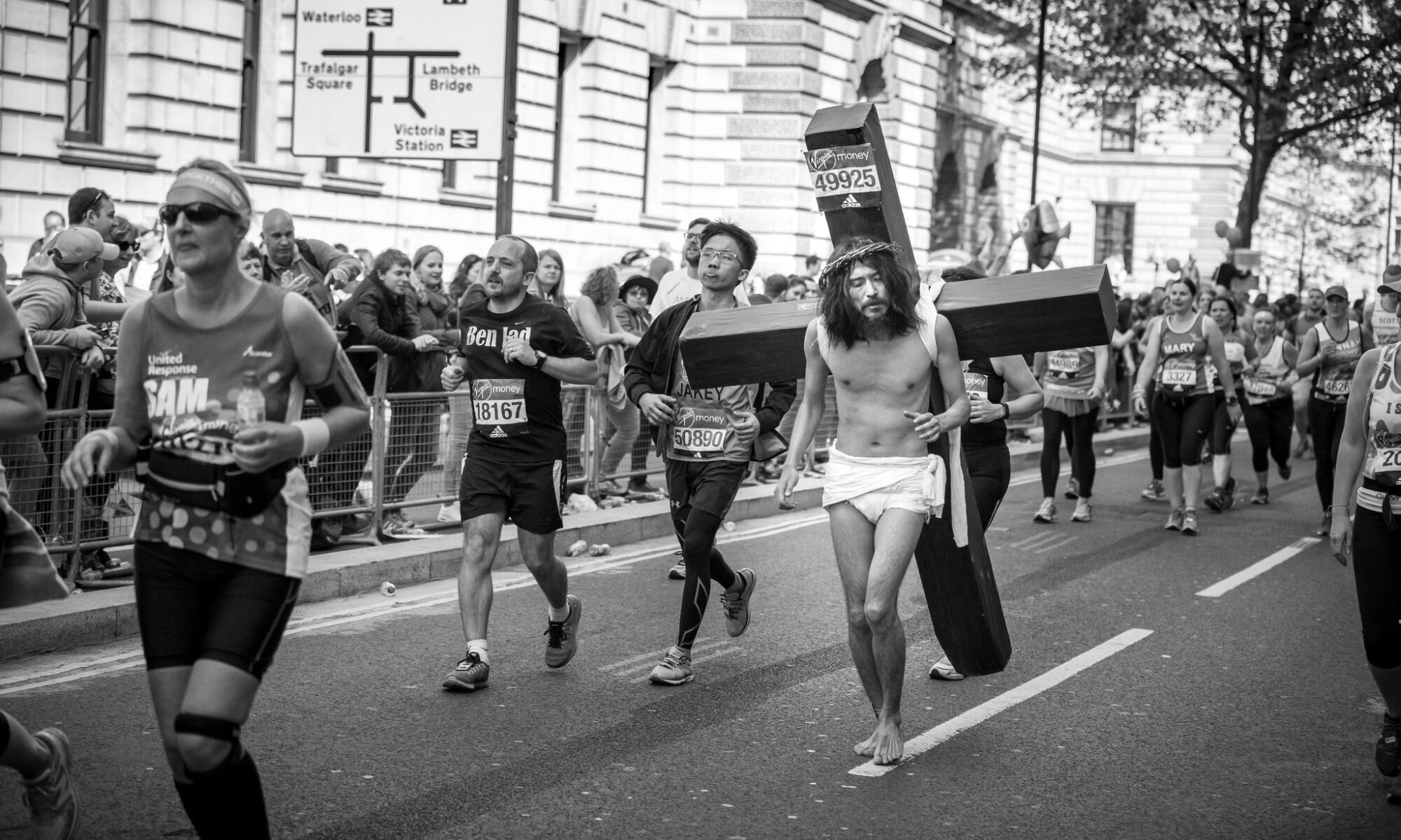 2017LondonMarathon barefoot jesus