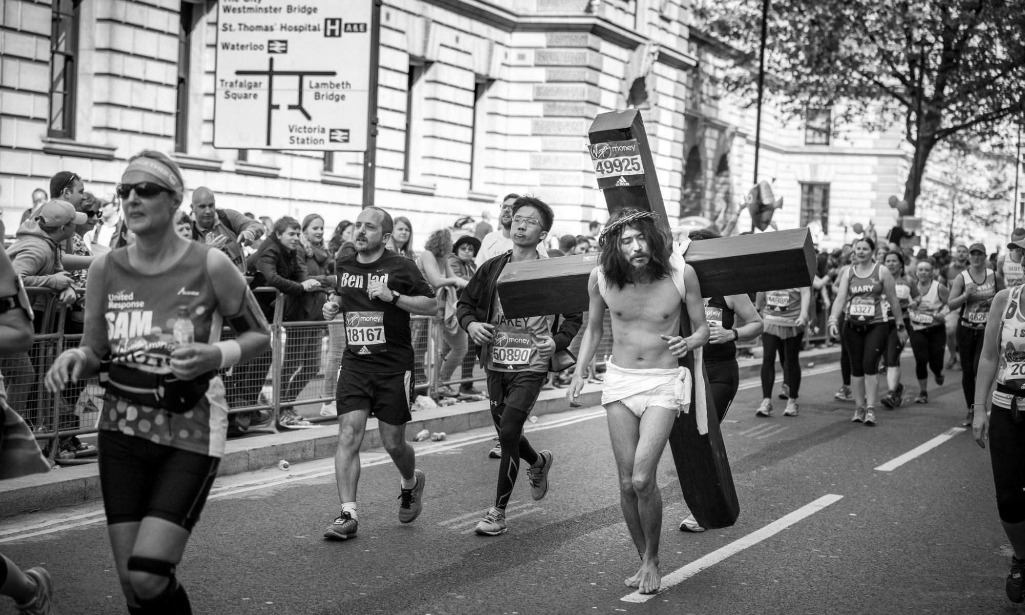 2017LondonMarathon barefoot jesus